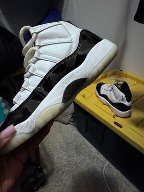 Jordan Low-Top Sneakers in White & Black Patent